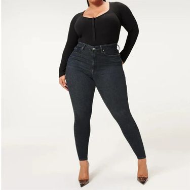 Women's Clothing Large Size Elastic Women's Skinny Jeans Ripped Women's Nine Points Large Size Belly lifting Hip lifting Pants_voghion.com