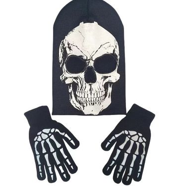Autumn Winter Knitted Adult Children Skull Skeleton Halloween Pullover Hat Trendy_voghion.com