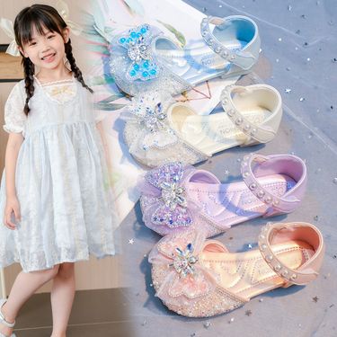 Girls Half Sandals Summer 2025 New Rhinestone Soft Bottom Princess Shoes Children's Baotou Baby Little Girl Single Shoes_voghion.com