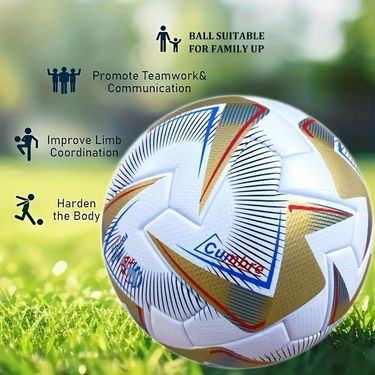 5-A-side Professional Football - Gold And White Hexagonal Pattern, High-quality PU Leather Seamless Hot Melt Adhesive Structure_voghion.com