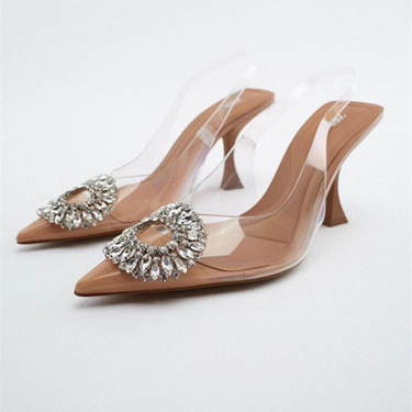 Large pointed thin heeled for women's bags, rhinestones, high heels, fashion sandals Heel shoes_voghion.com