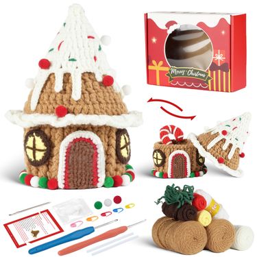 Christmas crochet material package house handmade DIY ornaments Christmas gifts_voghion.com