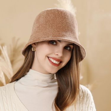 Hat Women's Autumn/winter Fisherman Face Covering Water Bucket Hat Travel Fashion Versatile Japanese Warm Pot Hat_voghion.com