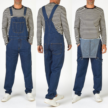 Men's denim work overalls men's jeans jumpsuit men_voghion.com