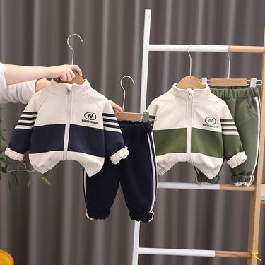 Wuxiaoqi Children's Clothing 2025 Spring Autumn New Style 0-5 Years Old Boys And Girls Printed Letter Zipper Sweatshirt_voghion.com