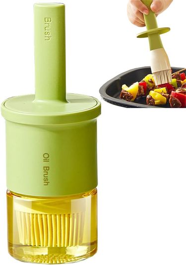 Heat Resistant Glass Oil Bottle - W/Silicone Brush Vinegar/Sauce_voghion.com