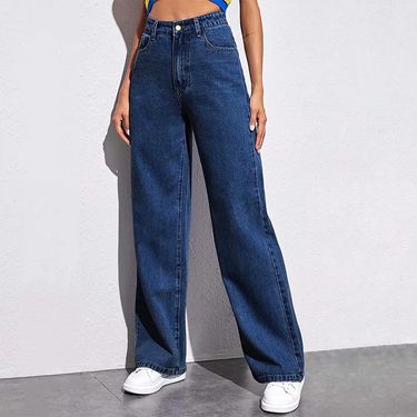 Women's Clothing High Waist Wide Leg Jeans For Summer Slim Floor Length Straight Versatile Retro Style Drape_voghion.com