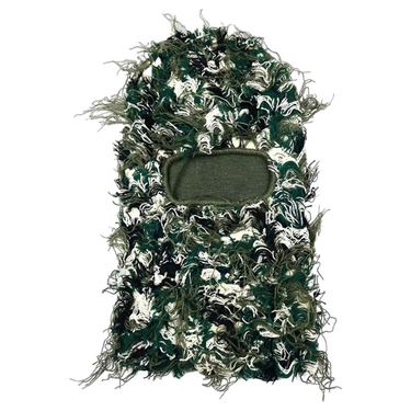 Distressed Knitted Full Face Shiesty Mask Camouflage Knit Fuzzy Ski Balaclava_voghion.com