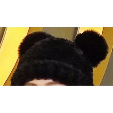 Autumn Winter Black Cat Ears Bear Plush Cold Cute Warm Knitted Hat_voghion.com