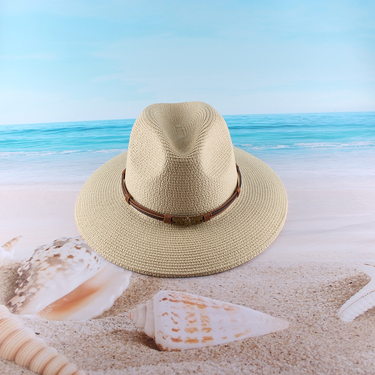 Summer new flat brim women's hat beach sunshade and sun protection straw hat breathable bell-shaped jazz hat factory direct sale_voghion.com