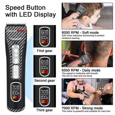 barber special hair clipper USB electric digital display hair clipper shaving oil head bald electric clipper_voghion.com