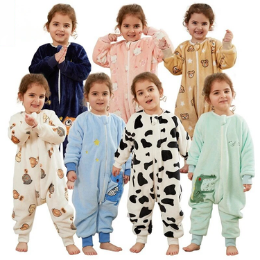 XUANMU Cartoon Flannel Children Baby Sleeping Bag Sack Warm Winter Clothes Toddler Sleepsack Pajamas Girls Boys Kids 1-6T XF0011_voghion.com