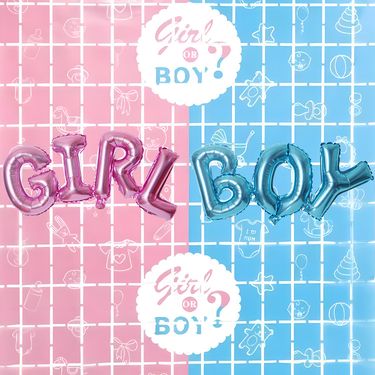 Standing Boy & Girl Foil Balloons - Large 3D Aluminum Balloons For Birthday Parties, Baby Showers, Gender Reveals_voghion.com