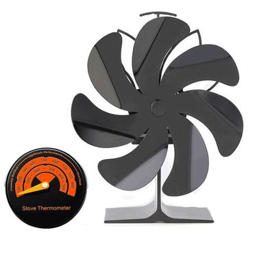 7 Blades Heat Powered Fireplace Fan Quiet Safe Burning Stove Fan Efficient Heat Distribution for Home Firewood Log Wood Burner_voghion.com