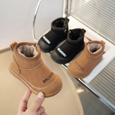 Baby Snow Children's Fleece-Lined Infant Walking Boys' Cotton Boots Winter New Warm Girls' Shoes_voghion.com