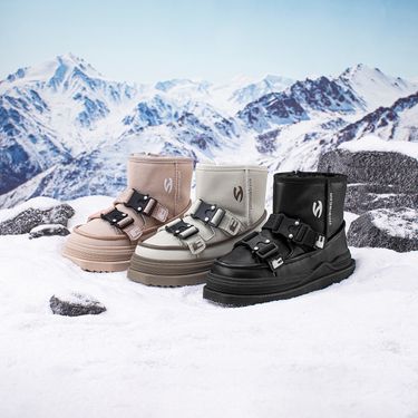 Balabala Habibear Winter Children's Snow Fleece Lined Cotton Short Boots Boys Girls Bread Shoes_voghion.com