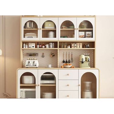 Multi-layer Multi-functional Organizer Wall-mounted Floor-standing Kitchen Storage Cabinet_voghion.com