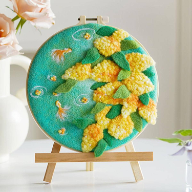 RUOPOTY Classic Wool Painting Small Pond Embroidery Frame Handmade Felt Crafts Felt Needle Home Decor_voghion.com