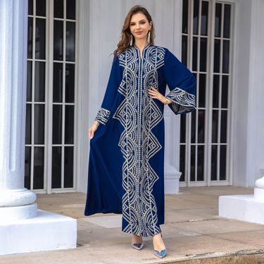Women's Clothing Middle East Muslim robe clothing abaya women's clothing Dubai light luxury sequin embroidered evening dress_viptrois.com