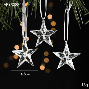Acrylic Transparent Pendant Snowflake Reindeer Ins Photo Prop Hanging Ornament Christmas Tree Decoration_voghion.com