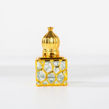 Perfume Accessories 12ML Water Cube Perfume Bottle Glass Perfume Roller Bottle Gilded Portable Cosmetic Roller Bottle_voghion.com