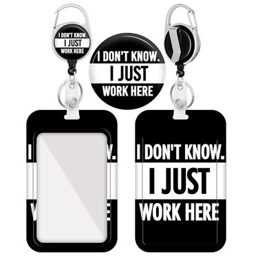 Black And White Pattern Card Holder ABS Slide Card Badge Scroll Retractable Easy Pull Buckle Work Card_voghion.com