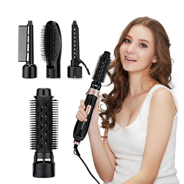 4 In 1 One Step Electric Dryer Blower Brush Multifunctional Hot Air Comb Hair Curler New Popular_voghion.com