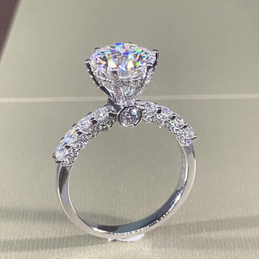 Platinum Plated Crystal Women's Jewelry Brilliant Star Wedding Diamond Ring_voghion.com