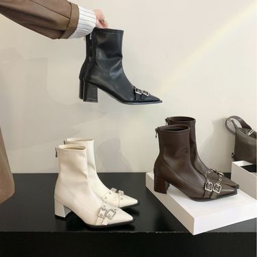 2024 Autumn Winter New Short High Heel Pointed Naked Boots Children's Internet Celebration Thin Heels, Versatile and_voghion.com