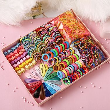 Children's Accessories Hairpin Hairpin Combination Set Gift Box Baby Hair Ring Girl Side Clip_voghion.com