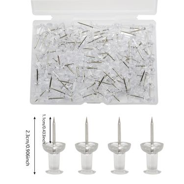 Cross-border supply of 120 painting pushpins cork board nails creative transparent plastic I-nails kindergarten art_voghion.com