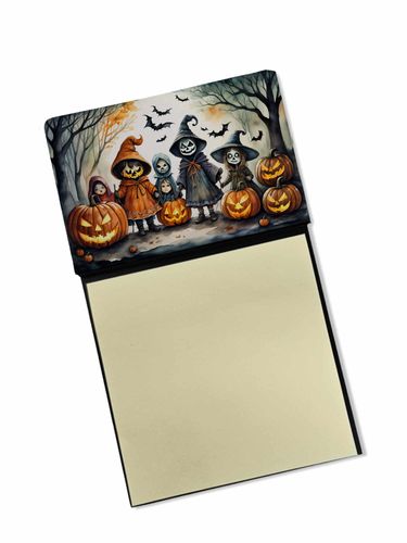NEW Trick or Treaters Spooky Halloween Sticky Note Holder Refillable Dispenser Self-Sticky Note Pads, Memo Pads Blank Desk Accessories_voghion.com