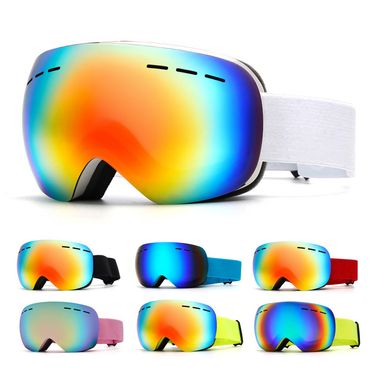 Spherical Ski Goggles With Double-Layer Anti-Fog Lens, HD Wide Vision For Outdoor Snow Sports, Windproof Protective Eyewear, Compatible With Glasses_voghion.com
