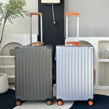 Airway Multifunctional Suitcase Female Aluminum Frame Trolley Case Male Password Case Large Capacity Suitcase Boarding Case 20PC_voghion.com