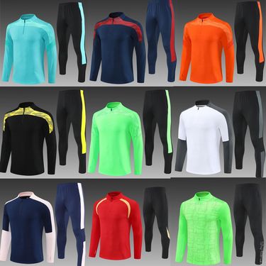Half-Zip Pullover Football Training Suit Set 2526 Long Sleeve Autumn Winter On-Field Knitted Sportswear_voghion.com