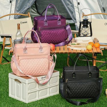New Large Capacity Fashion Lunch Bag Hot Pressed Waterproof And Leak Proof Storage Bag Travel Bag Picnic Bag Mommy Bag_voghion.com