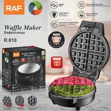 RAF European and American cross-border household breakfast waffle fully automatic mini double-sided heating electric_voghion.com
