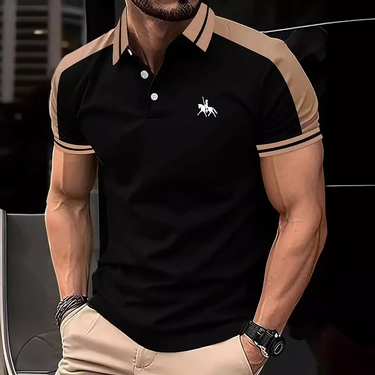 Men's Clothing 2025 Summer New European And American Men's Daily Casual Printed Lapel Short Sleeved Polo Shirt_voghion.com
