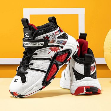 Kids' shoes leather boys basketball shoes spring and autumn children's rotating button single shoes campus sports shoes_voghion.com