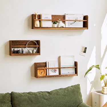 Solid Wood Storage Picture Book Children's Bookshelf Bedroom Living Room Ultra-Narrow Wall-Mounted Display Rack_voghion.com