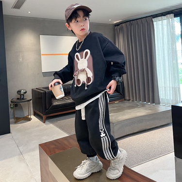 kids'clothing Children's clothing boy cartoon rabbit medium children's sports explosion street foreign style two-piece fashion_voghion.com
