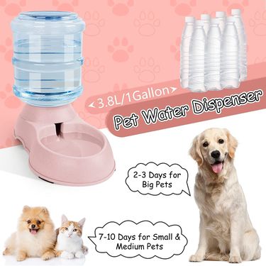 Pet Cat Large Capacity Automatic Plastic Feeder Food Dog Water Dispenser Pump_voghion.com