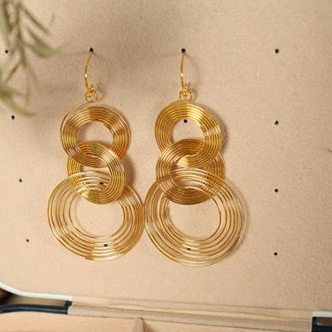 Minimalist Trendy Exaggerated Long Multi-layer Circle Fashion Tassel Pendant Earrings For Women_voghion.com