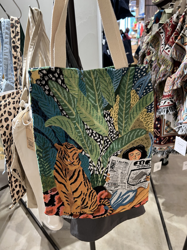 Canvas bag, jacquard shopping bag, tote bag, Korean literary and creative bag, 35 * 45cm_voghion.com