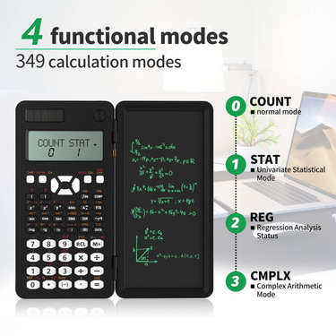 Function calculator handwriting board 2-in-1 multifunctional folding silent portable exam and postgraduate science calculator_voghion.com