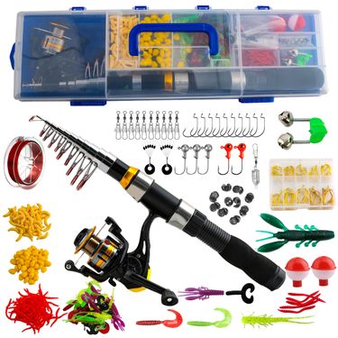 Portable Plastic Sea Set 2.1m Lure Rod Reel Travel Fishing Gear Box_voghion.com