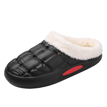 Men's Slippers warm in fluffy slippers with comfortable gripped soles_voghion.com
