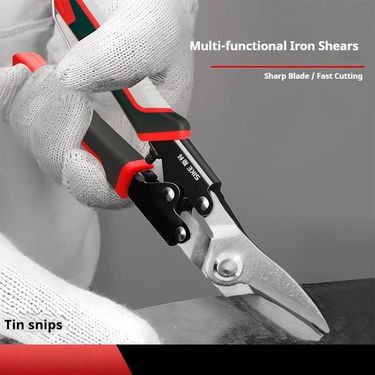 Professional Heavy Duty Tin Snips, Aviation Metal Shears, Industrial-Grade Stainless Steel Wire Cutter For Iron Mesh, Sheet Metal Cutting_voghion.com