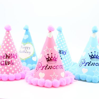 Colorful Rainbow Foil Party Hats For Kids Birthday Celebrations - Assorted Styles (20cm)"_voghion.com