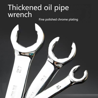 Professional Dual-End Flare Nut Wrench Set For Brake Lines, Automotive & Industrial Use, Chrome Vanadium Steel, Anti-Slip Design_voghion.com